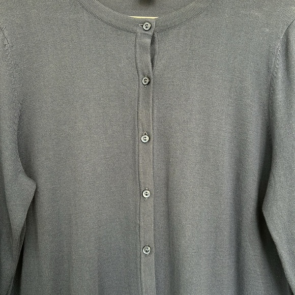 Ann Taylor Loft Womens Blue Button Up Cardigan 3/4 Sleeve Knit L Sweater - Picture 3 of 5